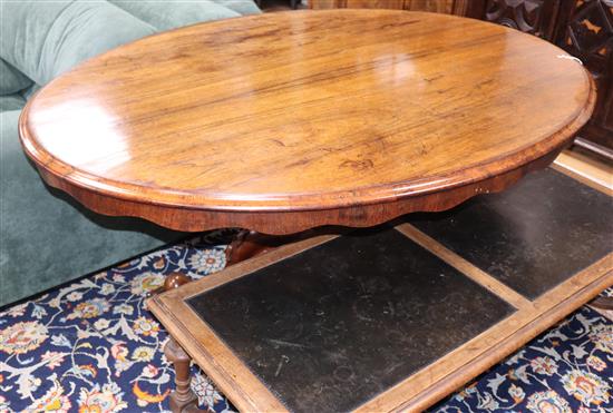 A Victorian rosewood oval breakfast table W.146cm